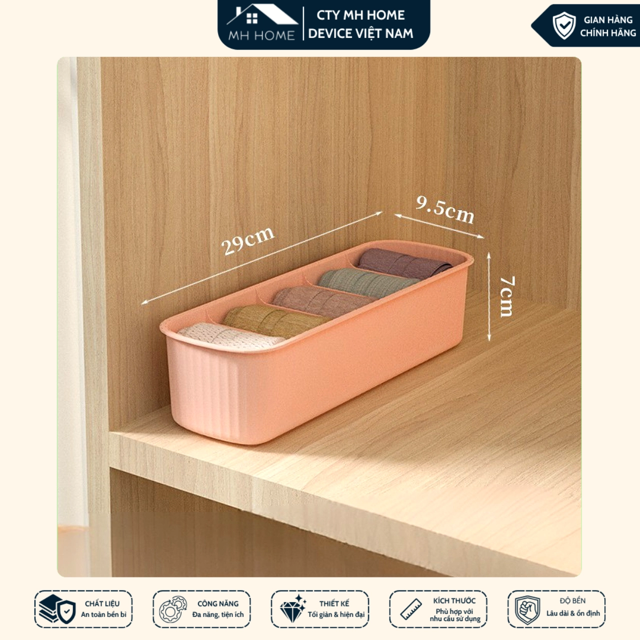 Combo 5 Hộp Nhựa Đựng Đồ 5 Ngăn Phong Cách Pastel Hàn Quốc Siêu Xinh Đa Năng Giúp Sắp Xếp Gọn Gàng Mọi Không Gian
